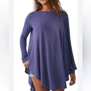 Free People Flowy Purple Long Sleeve Top